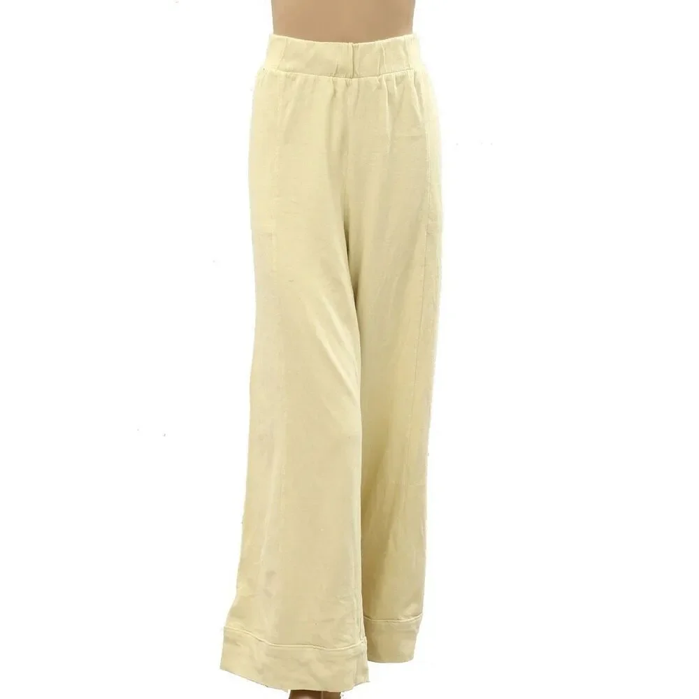Free People Free-Est Trouser Pants Pull-On Mid-Rise Wide-Leg Cotton S 287545